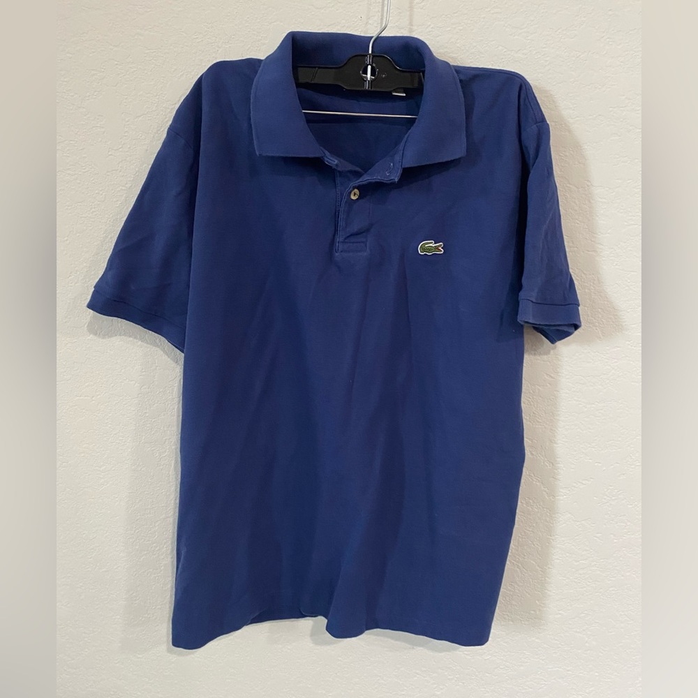Lacoste polo collared shirt blue XL mens button down
